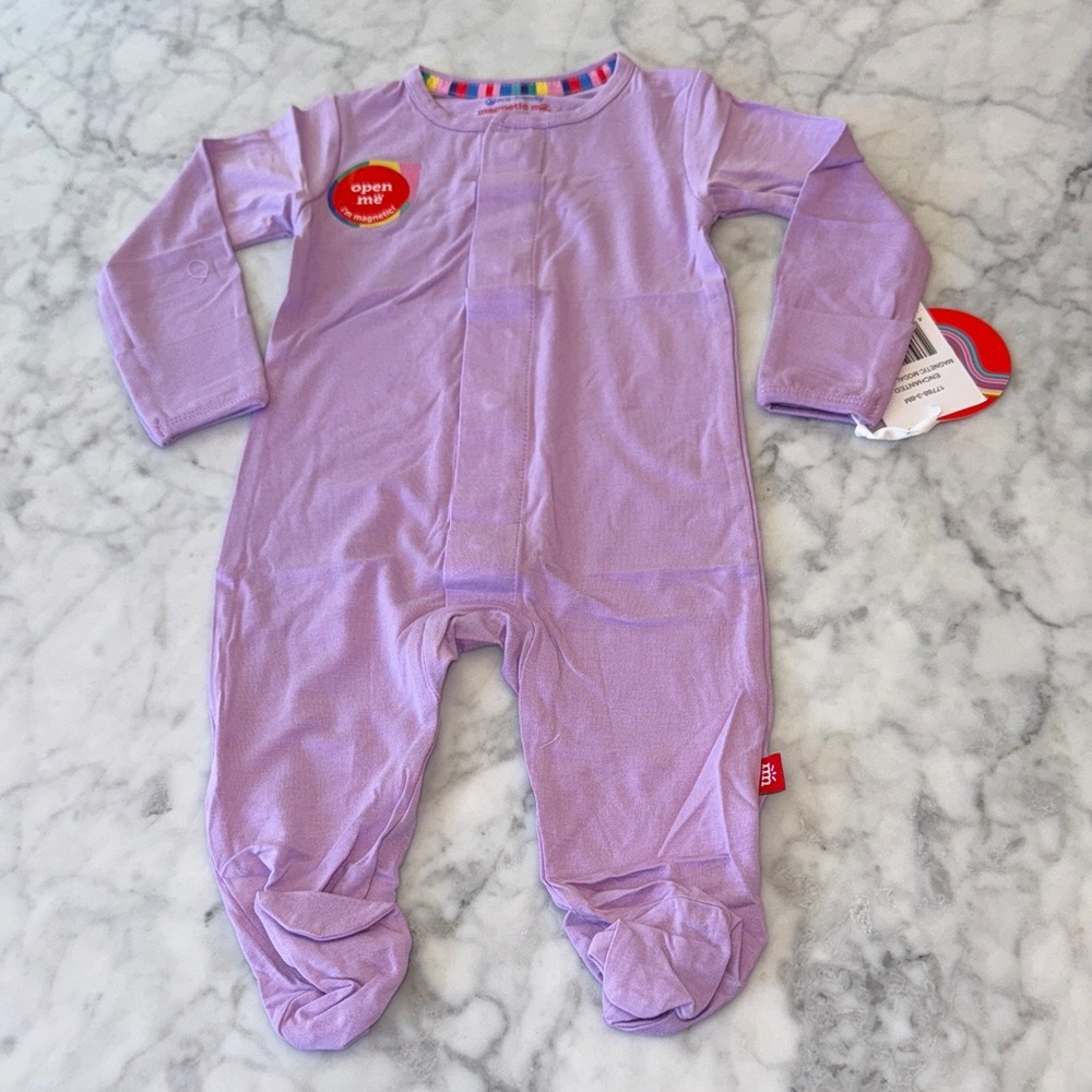 NWT MAGNETIC ME MODAL PURPLE FOOTIE 3/6M